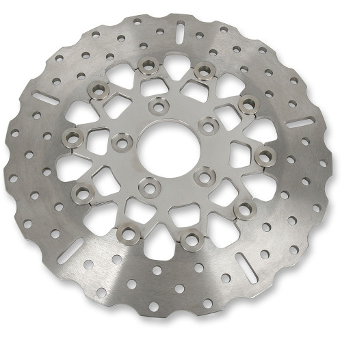 EBC 2000-2017 Harley-Davidson FLSTF Fat Boy Custom Rear Brake Rotor - Silver Wide Band Contour Image 1