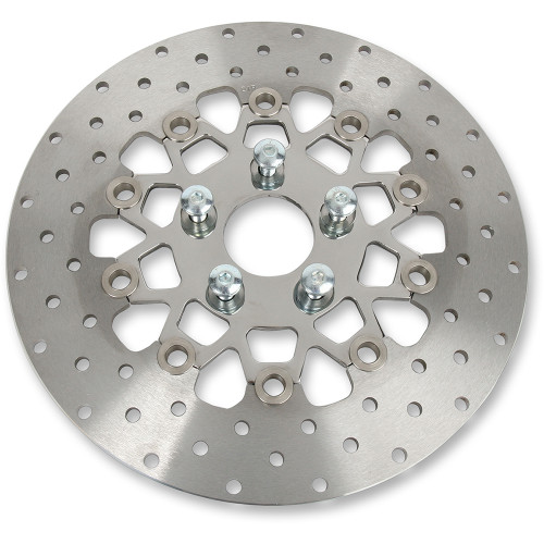 EBC 1992-1994 Harley-Davidson FXLR Low Rider Custom Custom Rear Brake Rotor - Silver Wide Band Round Image 1