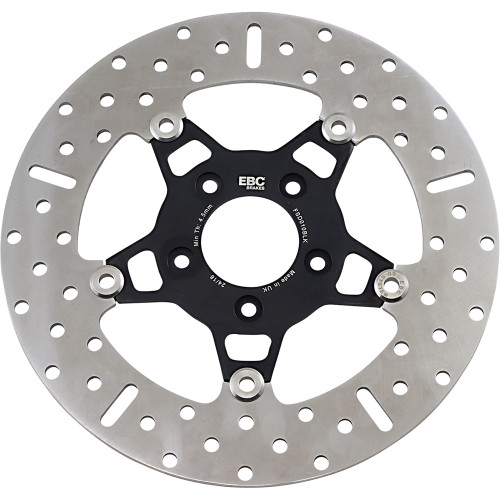 EBC 2005-2014 Harley-Davidson FLSTN Softail Deluxe FSD Series Front Brake Rotor - Black Carrier 5-Button Round Image 1