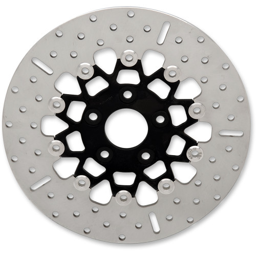 EBC 1992-1994 Harley-Davidson FXLR Low Rider Custom Custom Rear Brake Rotor - Black Wide Band Round Image 1