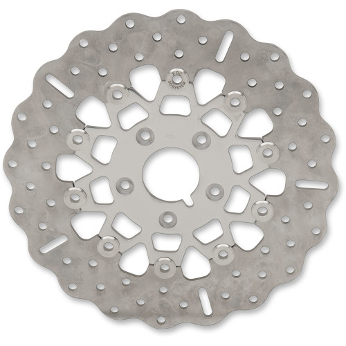 EBC 1989-1995 Harley-Davidson FLTCU Tour Glide Ultra Classic FSD Series Front Brake Rotor - Polished Carrier 10-Button Contour Image 1