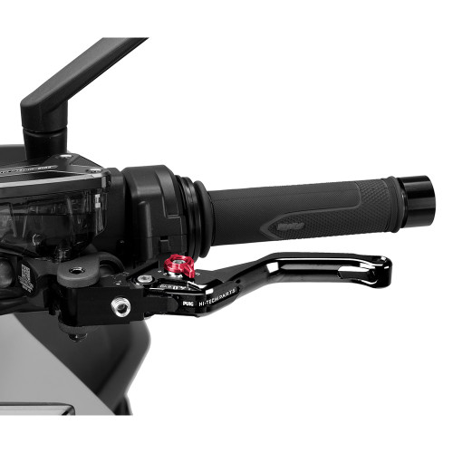 Puig 4.0 Short Length Non-Folding Clutch Lever Black Lever / Red Selector