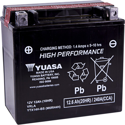 Yuasa 2006-2009 Yamaha RX10RT Apex RTX High Performance AGM Maintenance-Free Battery YTX14H-BS .69L Image 1