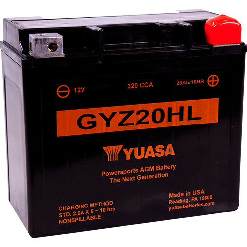 Yuasa 2016 Yamaha VK10F VK Professional II GYZ Factory-Activated AGM Maintenance-Free Battery Image 1