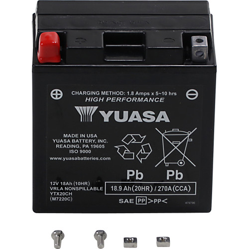 Yuasa 1996-1999 Kawasaki VN 1500 N Vulcan Classic Fi High Performance AGM Maintenance-Free Battery Image 1