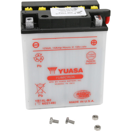 Yuasa 1988-1993 Suzuki GSX1100F Katana Conventional Battery YB14L-B2 Image 1
