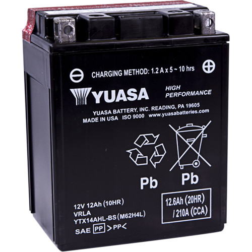 Yuasa 1985-1986 Yamaha FZR 750 R High Performance AGM Maintenance-Free Battery Image 1