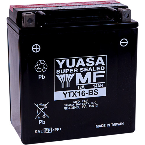 Yuasa 2002-2003 Kawasaki VN1500P Vulcan 1500 Mean Streak AGM Maintenance-Free Battery Image 1