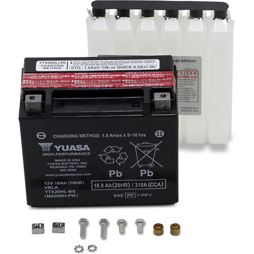 Yuasa 2004-2005 John Deere Buck 500 EXT High Performance AGM Maintenance-Free Battery YTX20HL-BS-PW .93 L Image 1