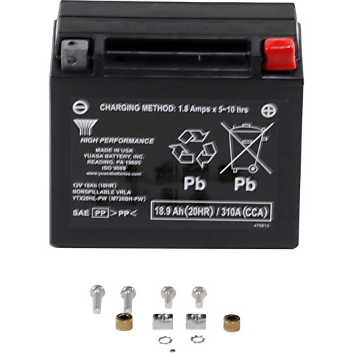 Yuasa 1997-2003 Harley-Davidson XL1200S Sportster 1200 Sport High Performance AGM Maintenance-Free Battery YTX20HL-PW Image 1