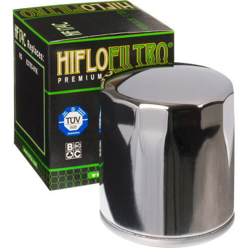 HiFloFiltro 2006-2008 Harley-Davidson VRSCD Night Rod Oil Filter - Chrome Image 1