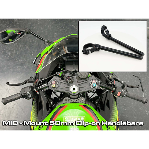 Graves Mid-Mount 50mm Clip-On Motorcycle Handlebars