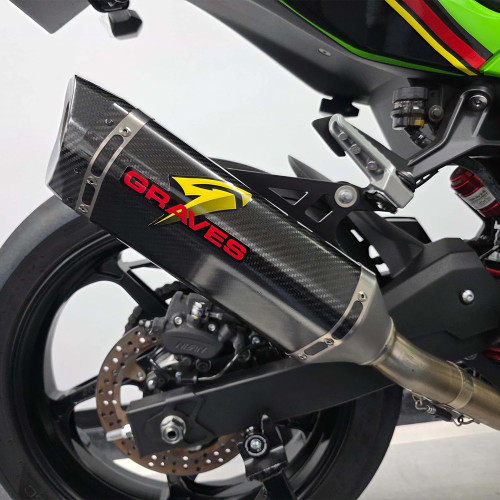 Graves Motorsports Kawasaki Z500 2024-2026 LINK Cat Back Carbon