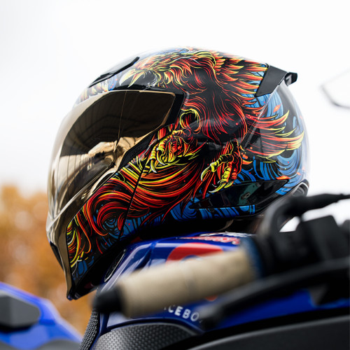 Icon Threshold Burn Birdie Burn Modular Helmet - Sportbike Track Gear