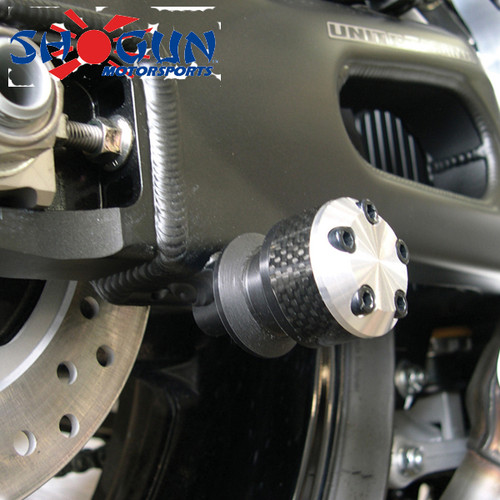 a Shogun Yamaha FZ1 06-15 Carbon Fiber Swingarm Sliders - Sportbike