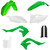 Acerbis Kawasaki KX 450 2019-2021 Full Replacement Body Kit - OE Green/White/Black - Kawasaki Left / Right / Front / Rear Image 1
