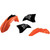 Acerbis KTM 300 XC-F 2008-2010 Standard Replacement Body Kit - OE Orange/Black - SX Rear / Left / Right / Front Image 1