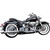 Bassani Xhaust 2012-2017 Harley-Davidson Softail Slim FLS Slip-On Mufflers for True Dual Headers - Chrome Slash-Up Image 1
