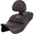 Saddlemen 2012 Harley-Davidson CVO Road Glide Custom FLTRXSE RoadSofa Seat - Honeycomb - Red Stitch - with Backrest - FLH/FLT '08-'23 Image 1