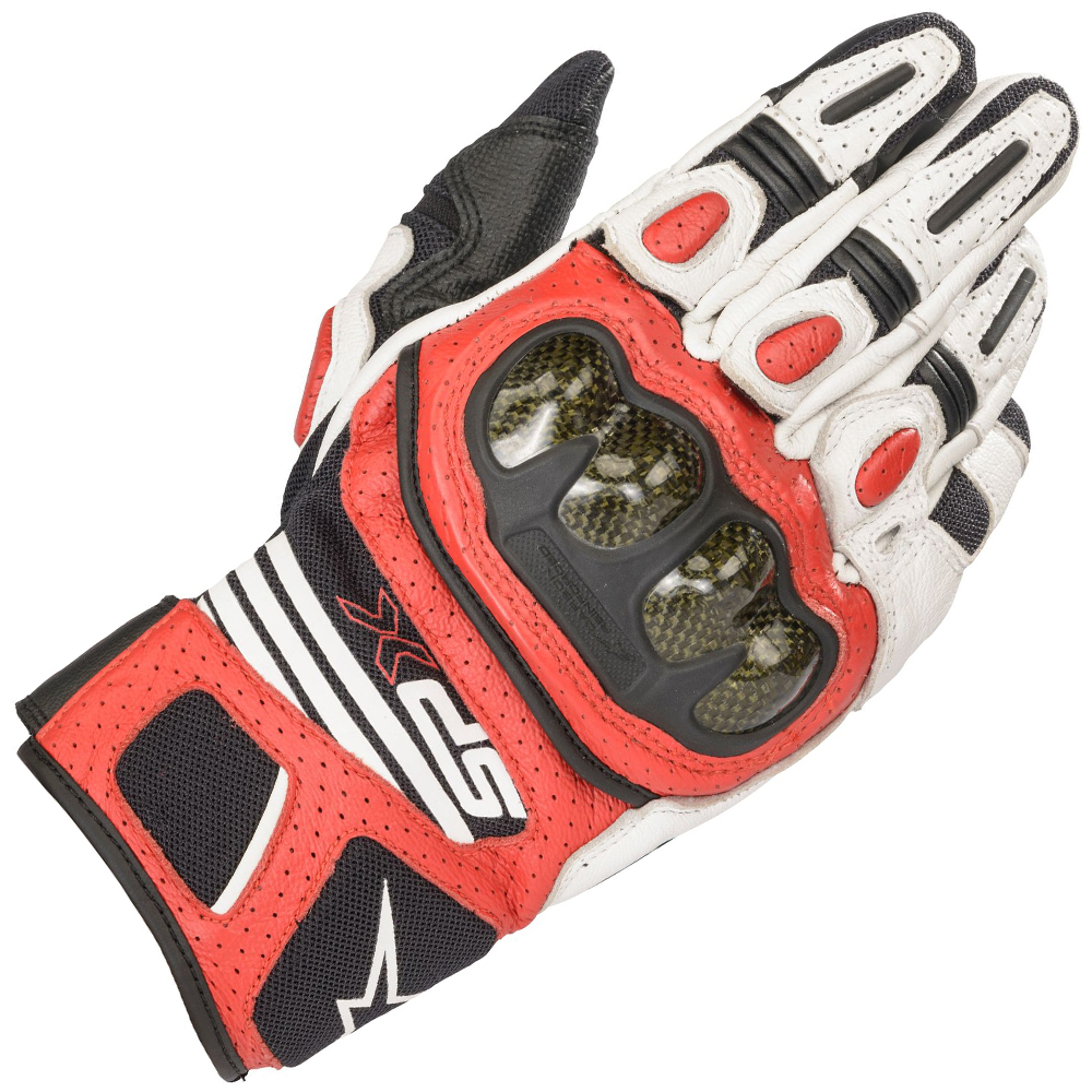 GUANTES ALPINESTARS SP X AIR CARBON V2 BLACK WHITE RED FLUO