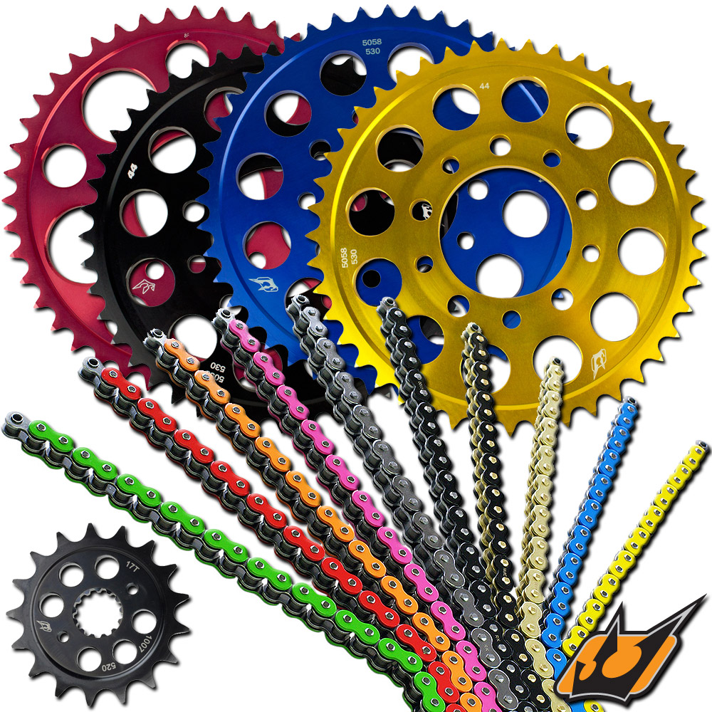 Caltric Blue O-Ring Drive Chain & Sprockets Kit Compatible With Suzuki 1000 Gsx-R1000 Gsxr1000 2001-2008 