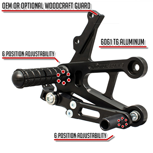 Woodcraft Suzuki GSX-R1000 Rearsets Brake Side