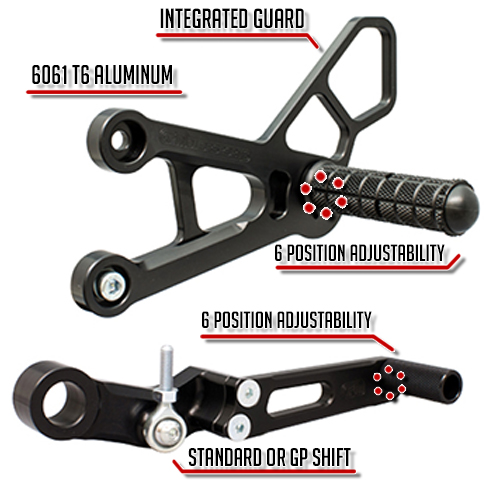 Woodcraft Suzuki GSX-R1000 Rearsets Shift Side