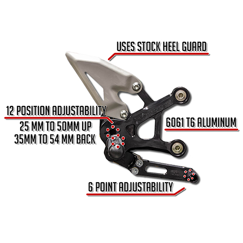 Woodcraft Kawasaki Ninja 500 Rearsets Brake Side