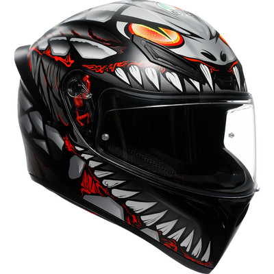 AGV K1 S Lyzard Matte Black/Gray/Red Helmet - Sportbike Track Gear