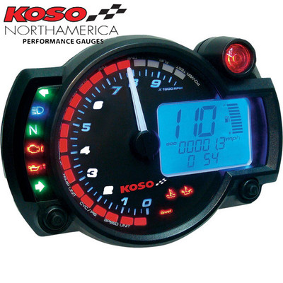 Koso RX-2N SP Style Multi-Function Gauge Black Panel - Sportbike
