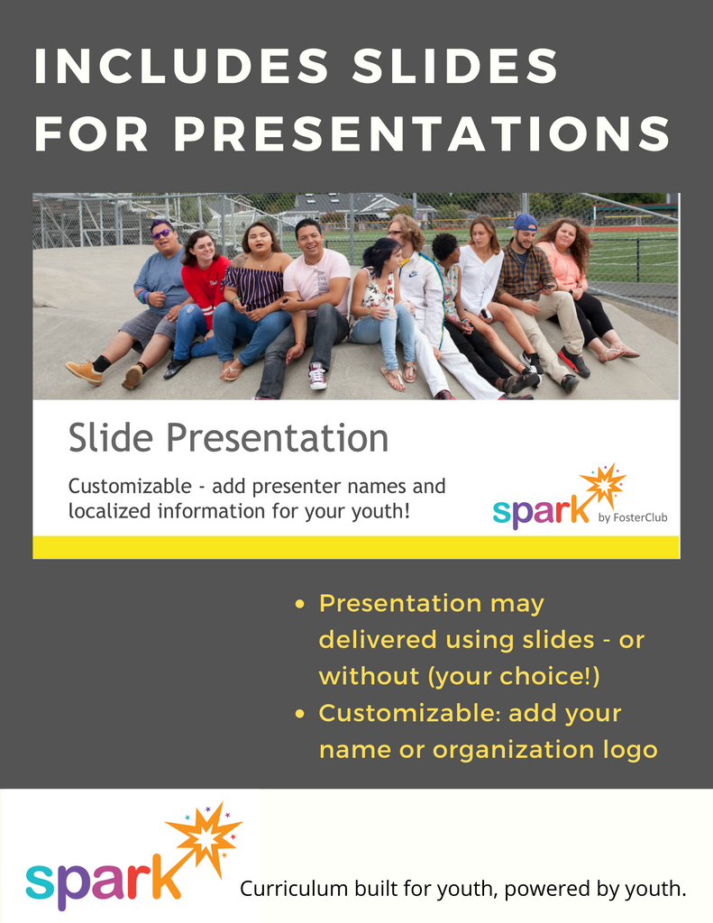 Includes slides for presentations