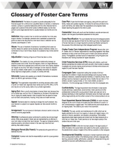 Glossary of Foster Care Terms - FREE Download