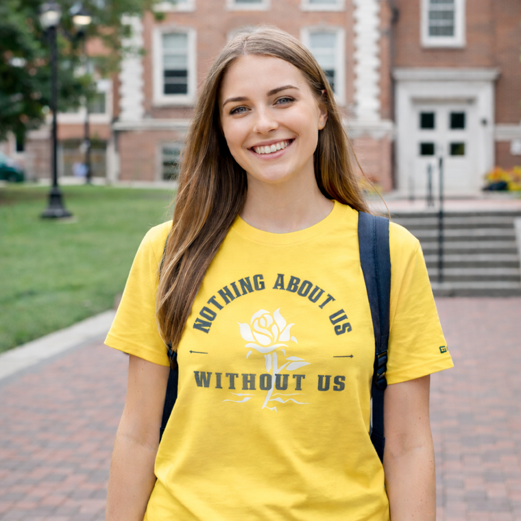Nothing About Us Without Us Yellow Tee