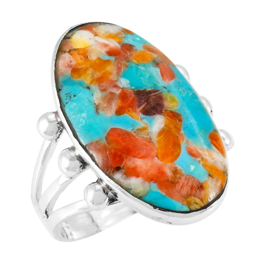 Sprinkles Spiny Turquoise Ring Sterling Silver R2242-LG-C93