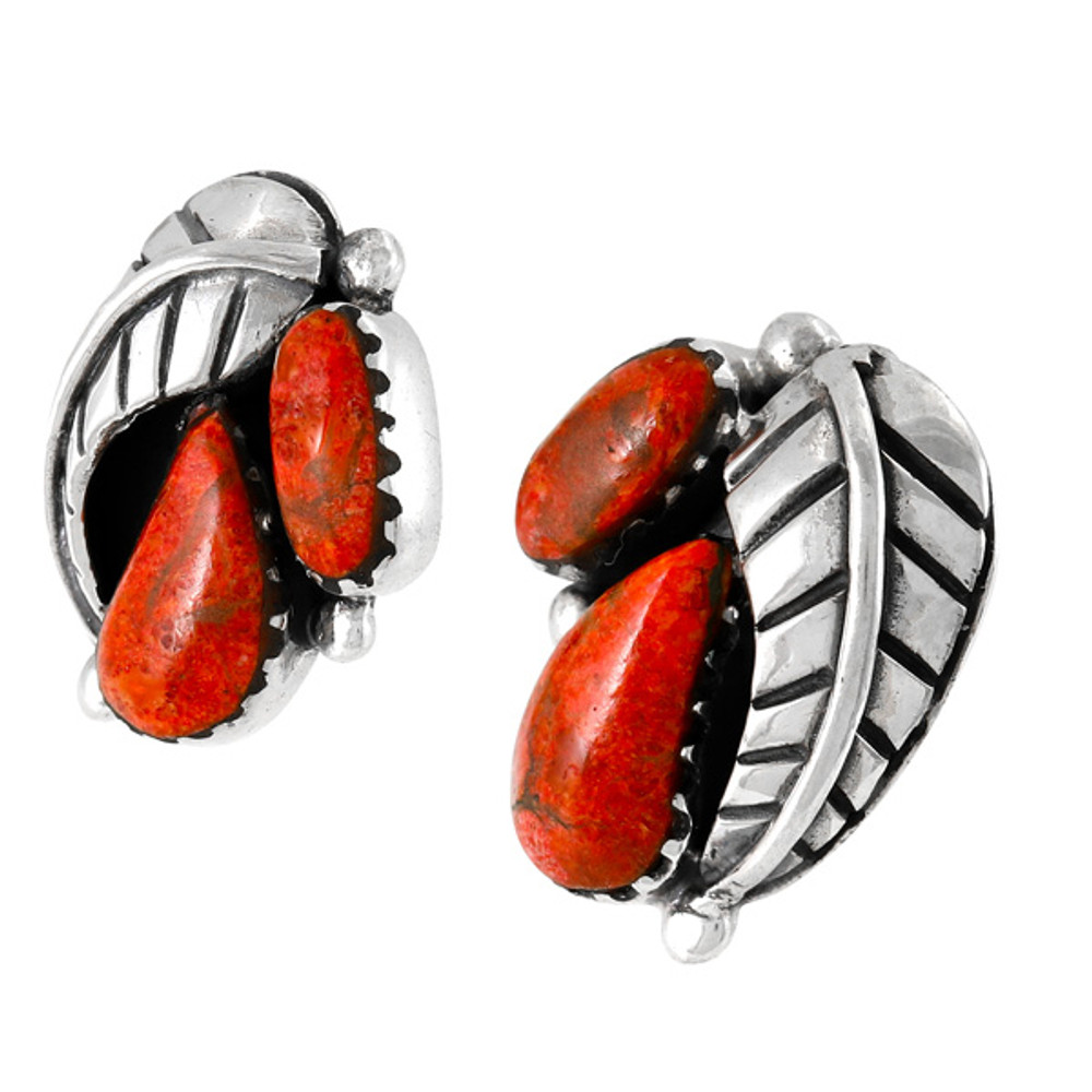 Coral Earrings Sterling Silver E1463-C74