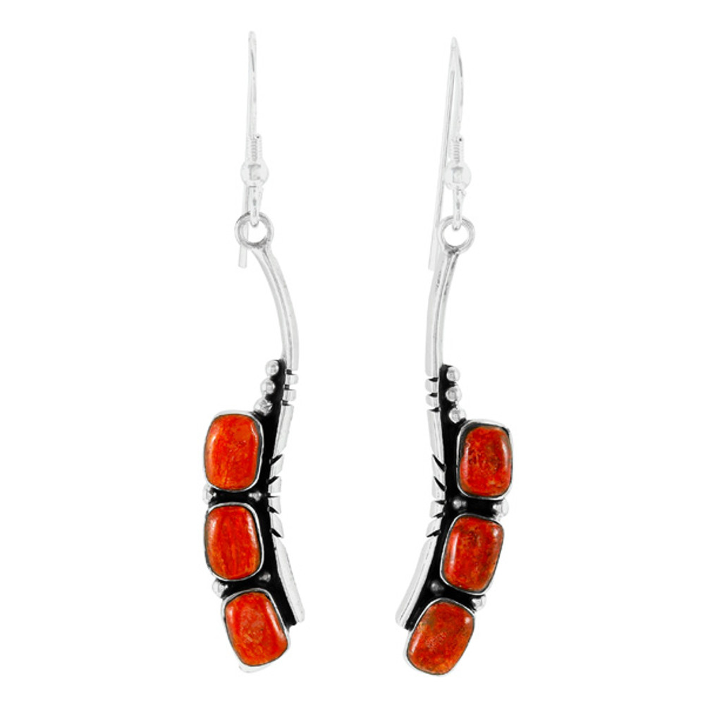 Coral Earrings Sterling Silver E1163-C74