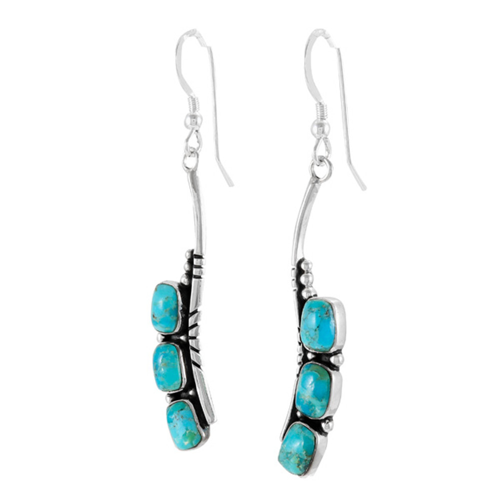 Turquoise Earrings Sterling Silver E1163-C75