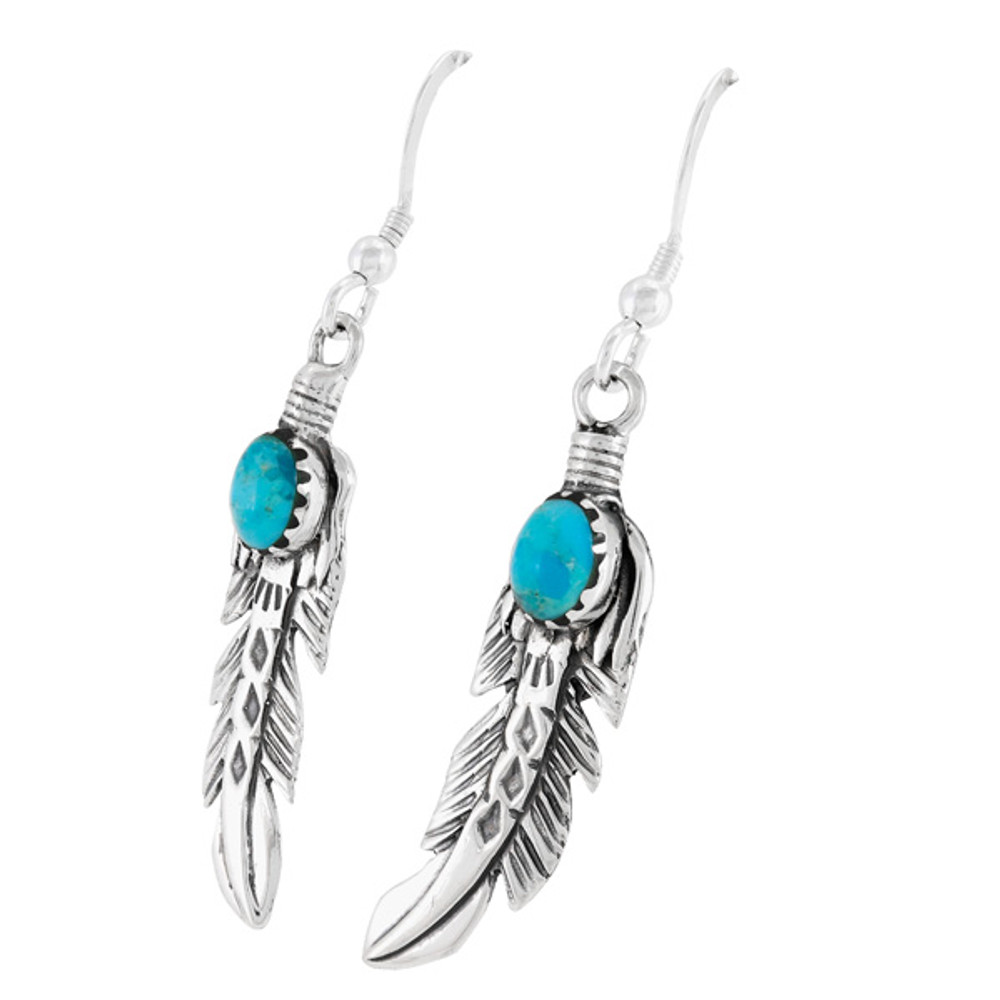 Sterling Silver Feather Earrings, Native American USA Handmade, Nickle –  Timberline Traders
