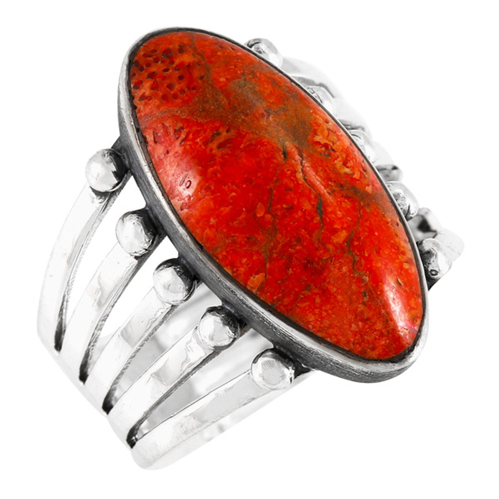 Coral Ring Sterling Silver R2609-C74