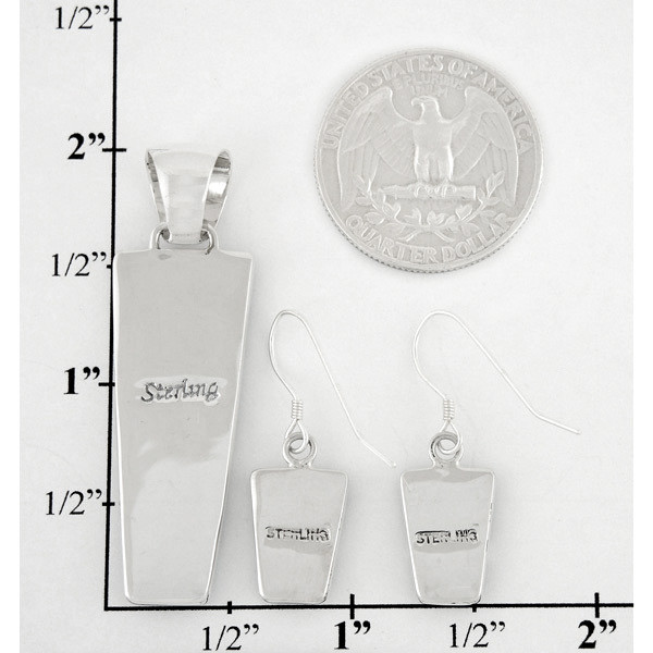 Sterling Silver Pendant & Earrings Set Multi Gemstones PE4012C52