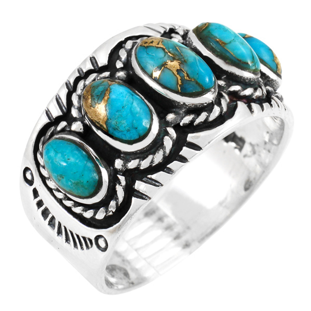 Matrix Turquoise Ring Sterling Silver R2442-C84