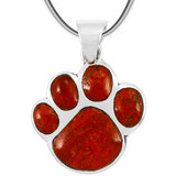 Coral Paw Pendant Sterling Silver P3178-C74