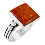 Coral Ring Sterling Silver R2425-C74