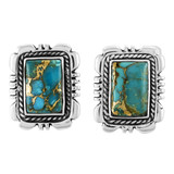 Matrix Turquoise Earrings Sterling Silver E1415-C84