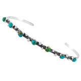 Stackable Matrix Turquoise Bracelet Sterling Silver B5588-C84