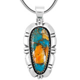 Spiny Turquoise Pendant Sterling Silver P3320-C89