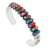 Rainbow Spiny Turquoise Bracelet Sterling Silver B5582-C91