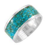 Turquoise Eternity Band Ring Sterling Silver R2532-C105