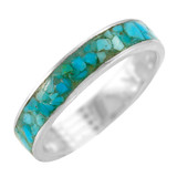 Turquoise Eternity Band Ring Sterling Silver R2533-C105