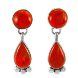 Coral Earrings Sterling Silver E1451-C74